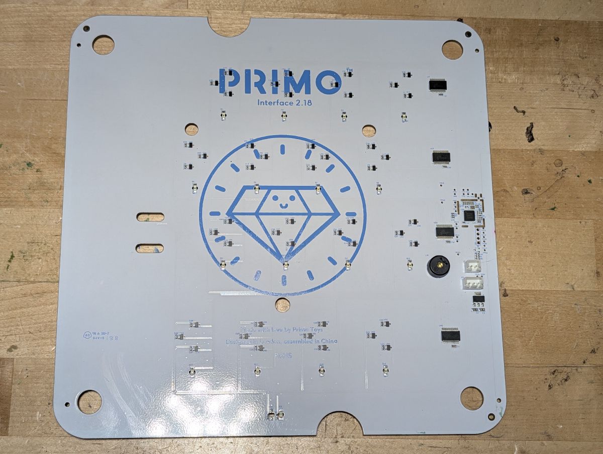 Replacement control board, marked Interface 2.18. Different revision from the 2.19 in the original unit.